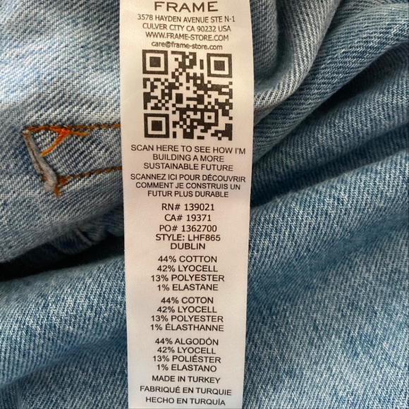 FRAME High Rise cropped the lounge Chill denim jogger blue Jeans size 29 - Picture 15 of 16